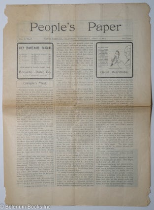 Cat.No: 297885 People's Paper vol. 3, no. 8 (Saturday April 27, 1901). A. G. Rogers