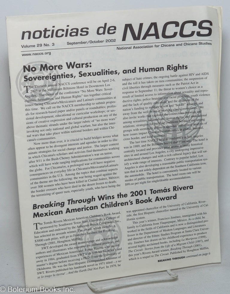 Cat.No: 297892 Noticias de NACCS: Volume 29, No. 3, September / October 2002