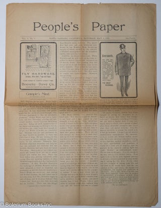 Cat.No: 297894 People's Paper vol. 3, no. 9 (Saturday May 4, 1901). A. G. Rogers
