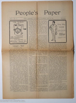 Cat.No: 297900 People's Paper vol. 3, no. 12 (Saturday May 25, 1901). A. G. Rogers