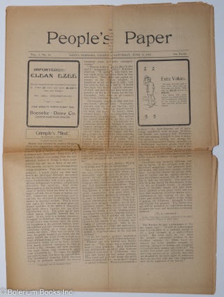 Cat.No: 297901 People's Paper vol. 3, no. 14 (Saturday June 8, 1901). A. G. Rogers