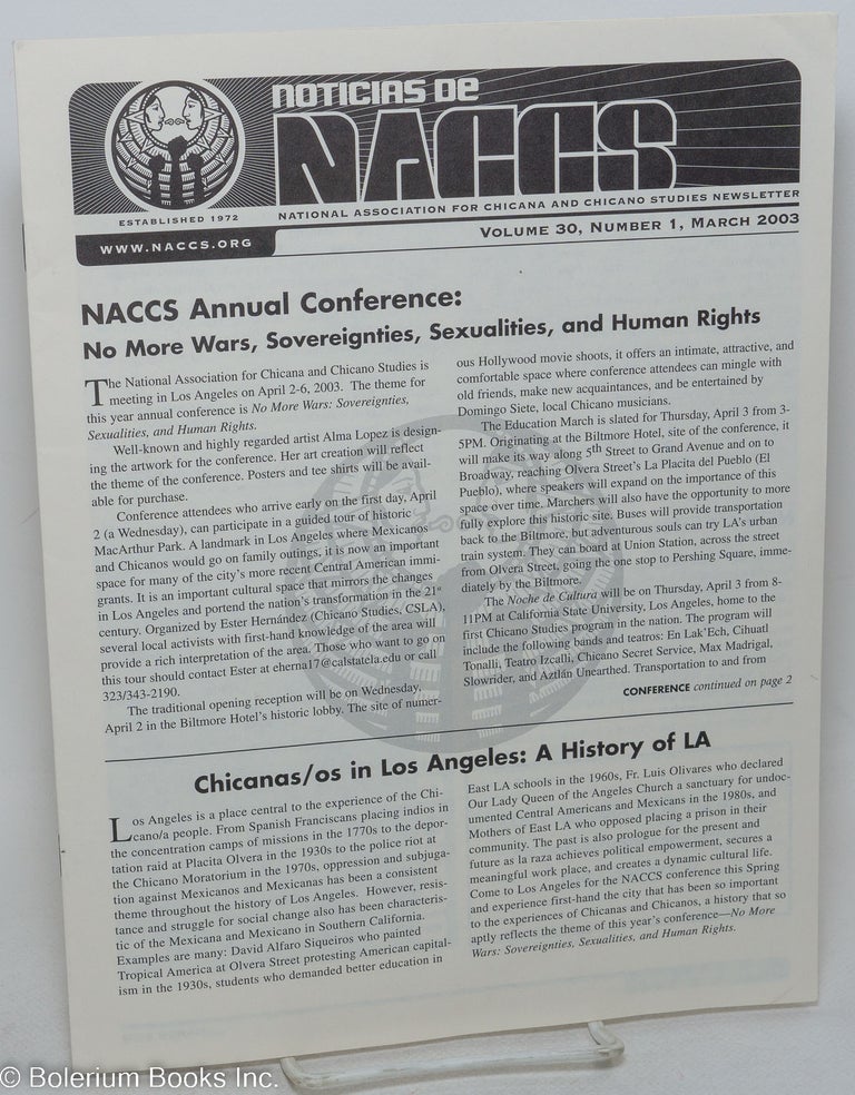 Cat.No: 297944 Noticias de NACCS: Volume 30, No. 1, March 2003