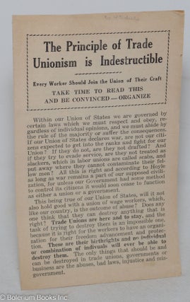 Cat.No: 298049 The principle of trade unionism is indestructible. Every worker should...