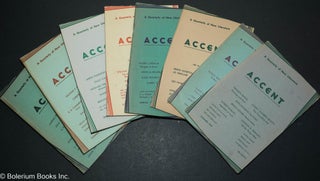 Cat.No: 298136 Accent: a quarterly of new literature: Eight issues 1947-1959. Kirk Quinn,...