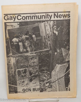 Cat.No: 298403 GCN: Gay Community News; the weekly for lesbians and gay males; vol. 10,...