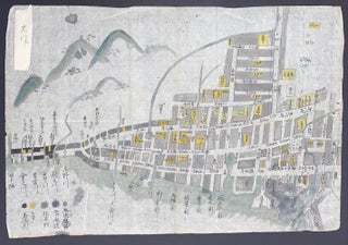 Cat.No: 298423 Manuscript map of Ōtsu 大津 (in modern day Shiga prefecture on Lake...