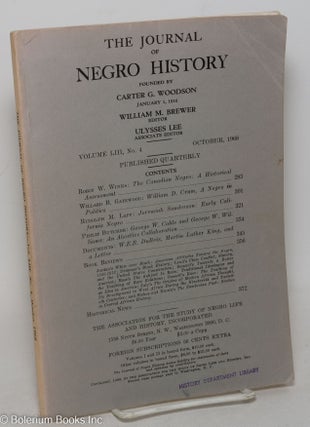 Cat.No: 298462 The Journal of Negro History: Vol. LIII, No. 4, October 1968. William M....