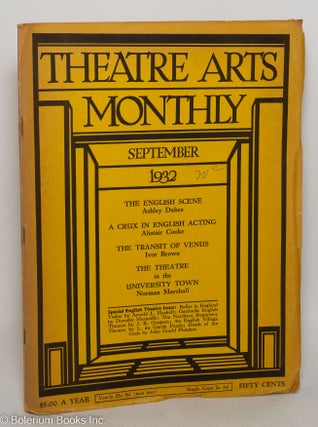 Cat.No: 298495 Theatre Arts Monthly: vol. 16, #9, September 1932: The English Scene....