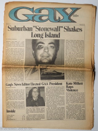 Cat.No: 298556 Gay: vol. 3, #67, January 10, 1972; Suburban "Stonewall" Shakes Long...