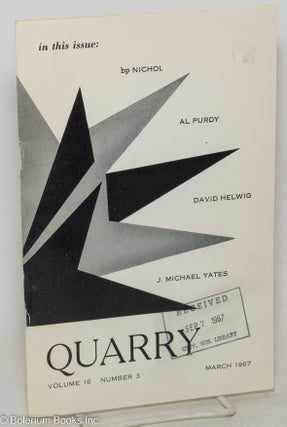 Cat.No: 298573 Quarry: vol. 16, #3, March 1967. Douglas Barbour, guest, Les Arnold...