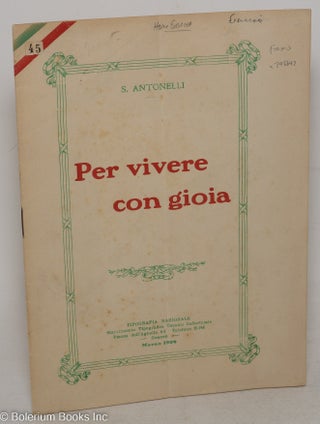 Cat.No: 298642 Per vivere con gioia. S. Antonelli