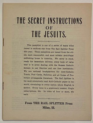 Cat.No: 298767 The secret instructions of the Jesuits