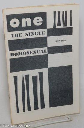 Cat.No: 298783 ONE Magazine; the homosexual viewpoint; vol. 14, #6 [states 7] July 1966,...