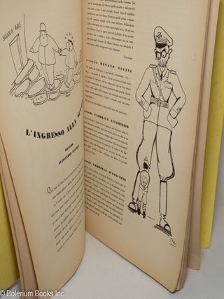 Follie di allievi 1940. Scuola A.U.C. [Allievi Ufficiali di Complemento] del Genio, Pavia. 3o. compagnia artieri pontieri. Pavia, 123o giorno del Corso Universitario 1940-XVIII