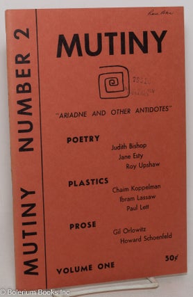 Cat.No: 299066 Mutiny: vol. 1, #2, Spring, 1957: "Ariadne & other Antidotes" Jane Esty,...
