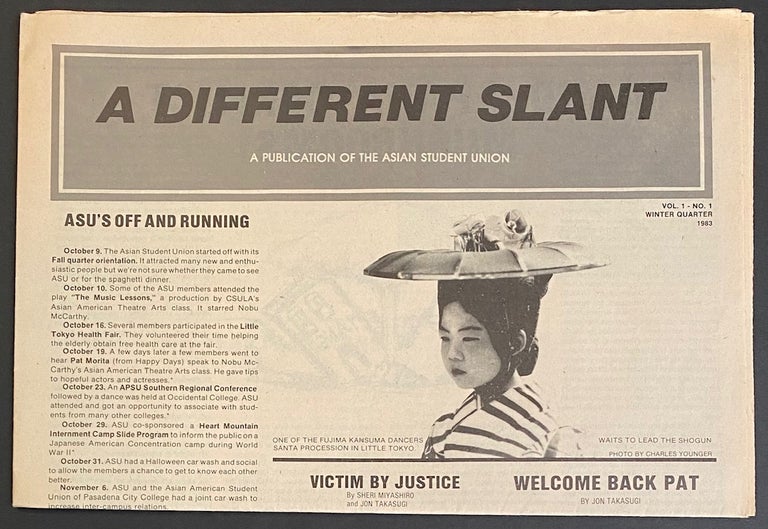 Cat.No: 299160 A different slant. Vol. 1 no. 1 (Winter quarter 1983