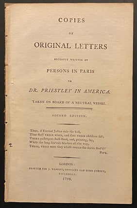 Cat.No: 299186 Copies of original letters recently written by persons in Paris to Dr....