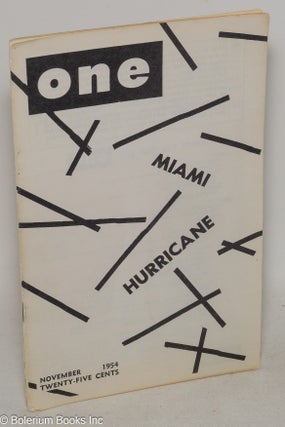 Cat.No: 299319 ONE: the homosexual magazine vol. 2, #9, November 1954: Miami Hurricane....