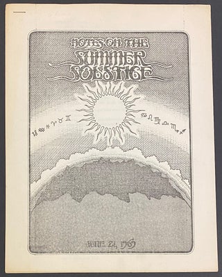 Cat.No: 299799 Notes on the Summer Solstice. June 21, 1969. Diane Di Prima