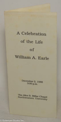 Cat.No: 299899 A celebration of the life of William A. Earle