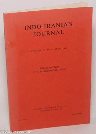 Cat.No: 299949 Indo-Iranian journal, volume 29, no. 2 (April 1986). J. W. de Jong, M. Witzel