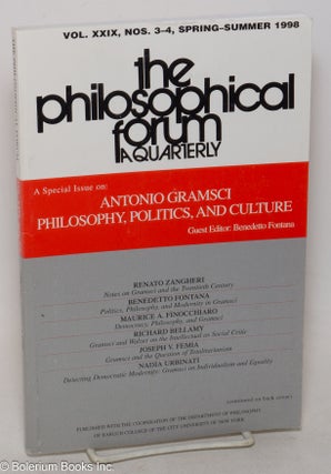 Cat.No: 300133 The philosophical forum; a quarterly, volume xxix, nos. 3-4 (spring-summer...