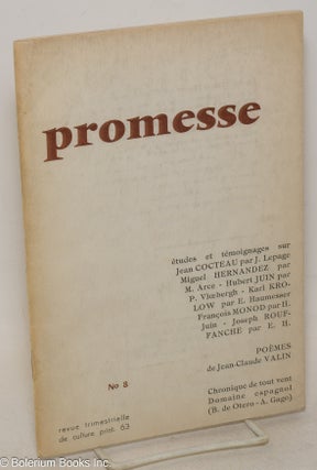 Cat.No: 300493 Promesse: revue trimestrielle de culture; #8: Jean Cocteau études et...