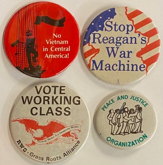 Cat.No: 300544 [Four pinback buttons from Democratic Workers Party front groups