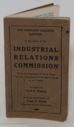 Cat.No: 300629 The People's College edition of the report of the Industrial Relations...