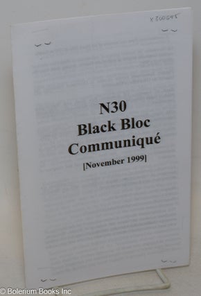Cat.No: 300645 N30 Black Bloc Communiqué [November 1999
