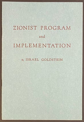 Cat.No: 301034 Zionist program and implementation. Presidential message to the 48th...