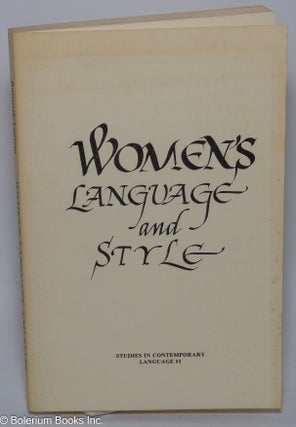 Cat.No: 301172 Women's language and style. Douglas Butturff, Edmund L. Epstein