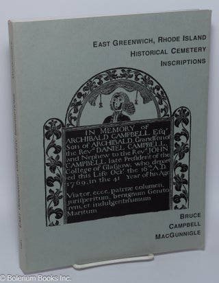 Cat.No: 301175 East Greenwich, Rhode Island Historical Cemetery Inscriptions, Recorded...