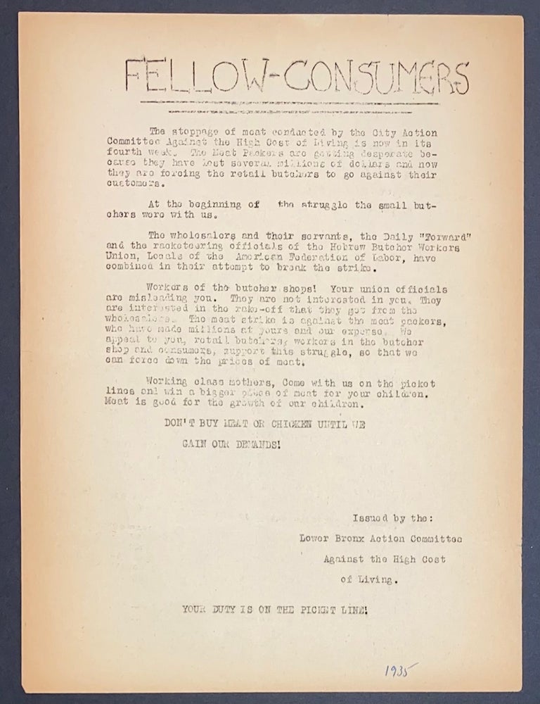 Cat.No: 301271 Fellow-consumers [handbill]