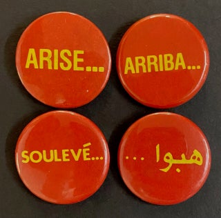 Cat.No: 301423 Arise [set of four pins in English, French, Spanish, and Arabic