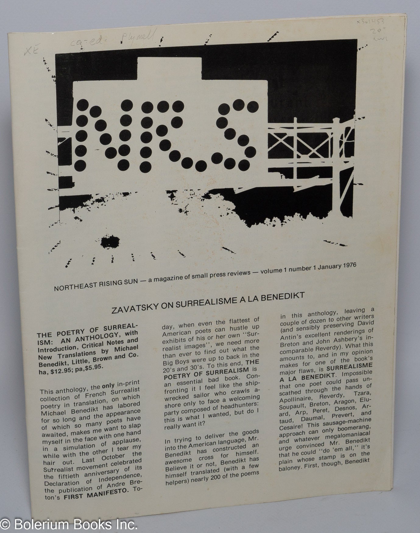 Northeast Rising Sun. Vol. 1 No. 1. January 1976 | Charles Plymell