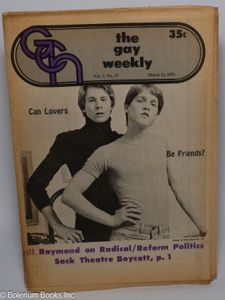 Cat.No: 301650 GCN: Gay Community News; the gay weekly; vol. 3, #37, March 13, 1976: Can...