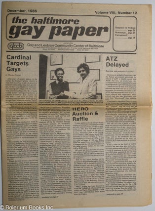 Cat.No: 301692 The Gay Paper [aka Baltimore Gay Paper]: vol. 8, #12, Dec. 1986: ATZ...