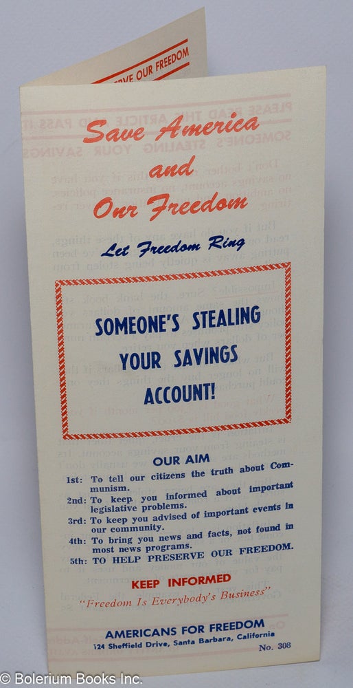 Cat.No: 301759 Someone's Stealing Your Savings Account!