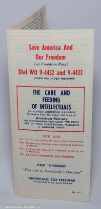 Cat.No: 301761 The Care and Feeding of Intellectuals. Alfred Anderson Kennedy