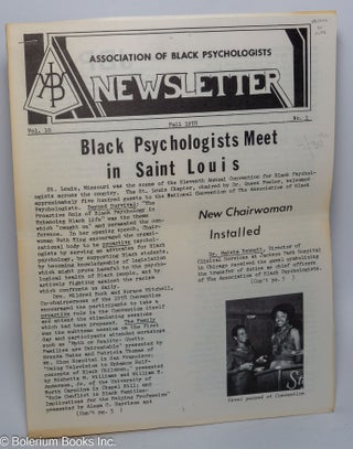 Cat.No: 301796 Association of Black Psychologists Newsletter. Volume 12, Number 1, Fall 1980