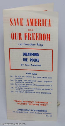 Cat.No: 301819 Disarming the Police. Tom Anderson