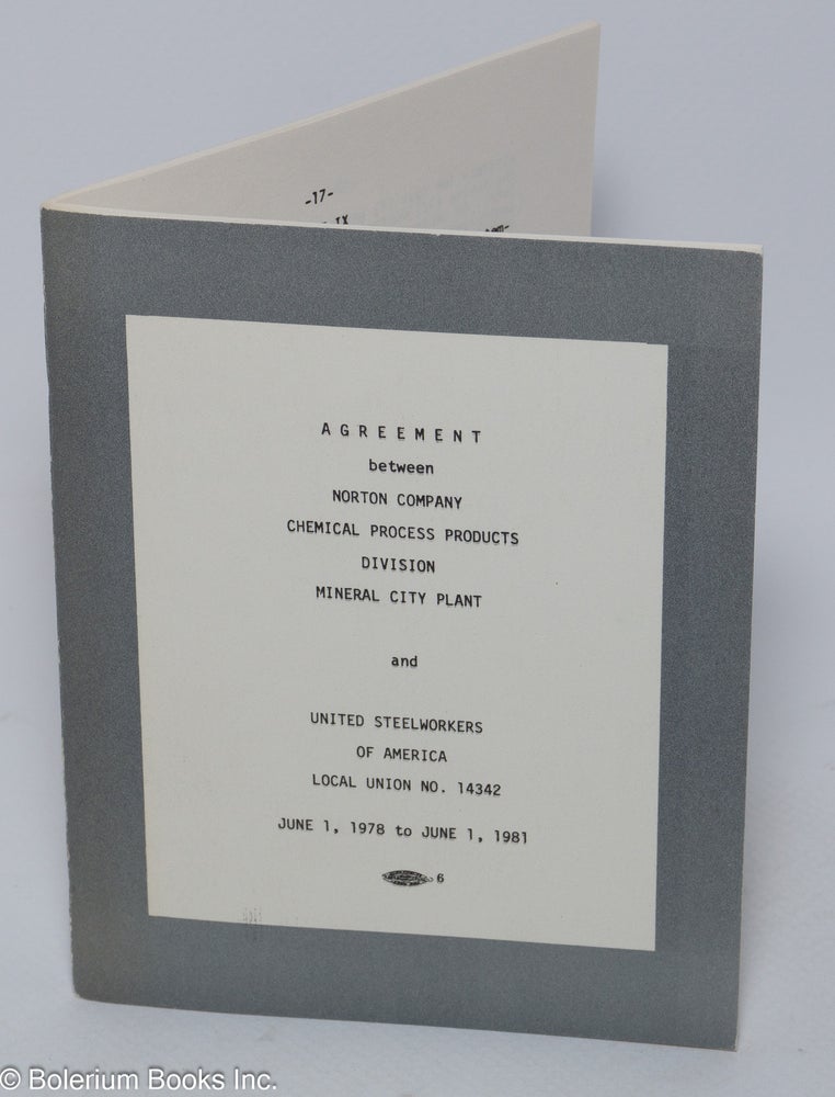 Cat.No: 302128 Agreement between Norton Company Chemical Process Products Division...
