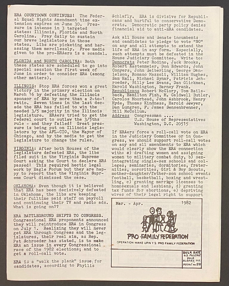 Cat.No: 302216 Pro-Family Federation. (March-April 1982