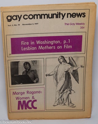 Cat.No: 302304 GCN - Gay Community News: the gay weekly; vol. 5, #18, Nov. 5, 1977: Marge...