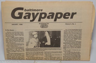 Cat.No: 302336 Gaypaper [aka Baltimore Gay Paper] vol. 10, #1, January, 1988: Emergency...