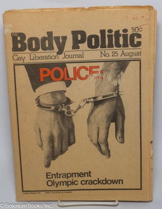 Cat.No: 302356 The Body Politic: gay liberation journal; #25 August 1976: Entrapment...
