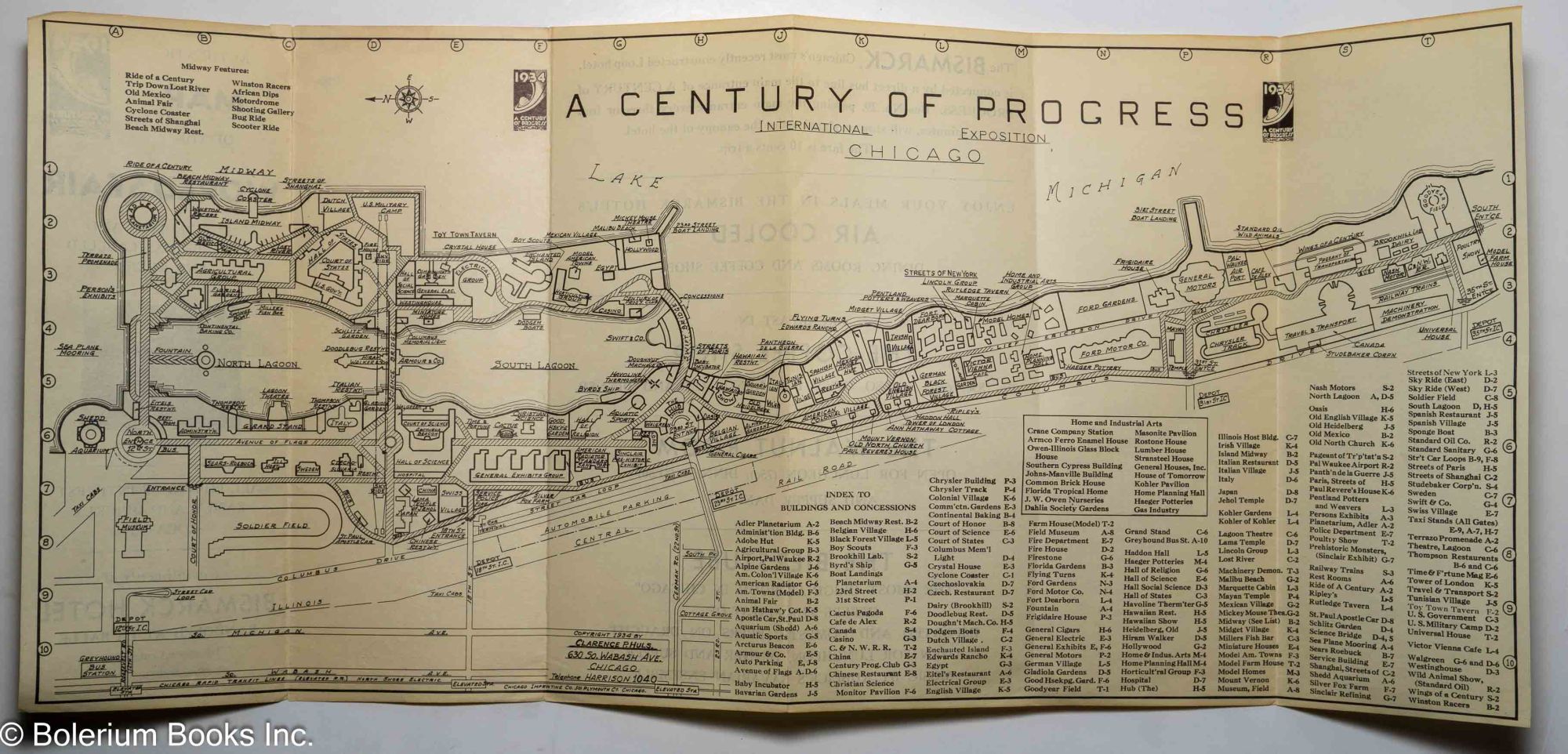 Authenticity Map Authentic Map of the World's Fair Century of Progress - 252 Buildings ...