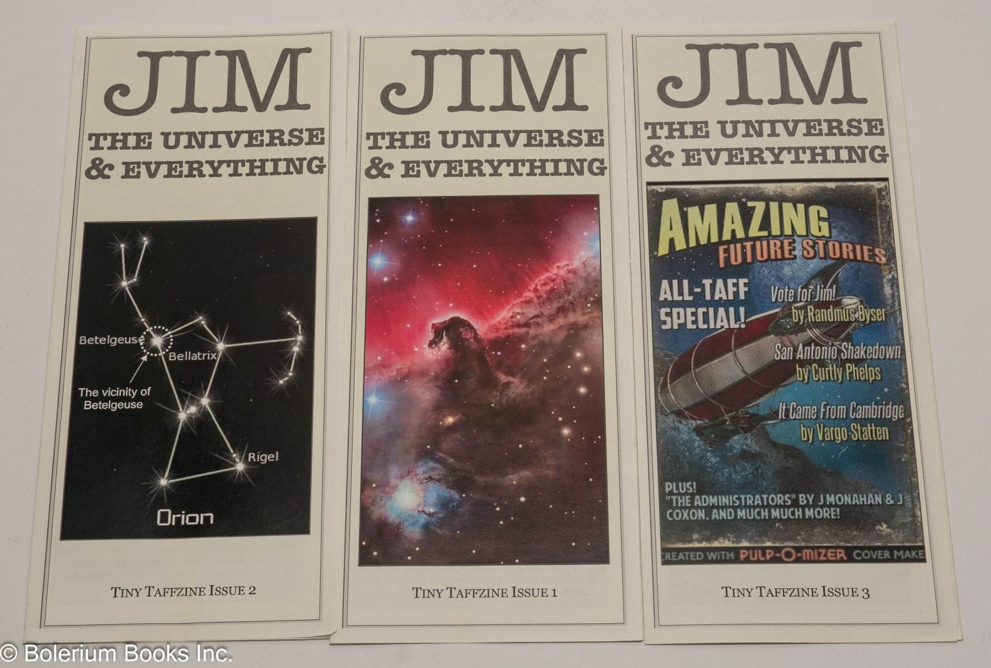 Jim, the universe & everything. Tiny taffzine, issues 1-3 | Jin Mowatt