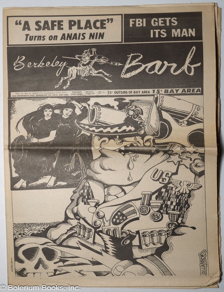 Cat.No: 302638 Berkeley Barb: vol. 15, #12 [actually #14] (#374), Oct. 13-19, 1972. Max Scherr.